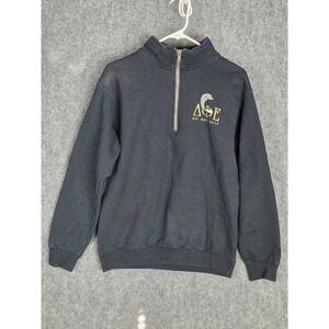 Gildan Heavy Blend Black Delta Phi Epsilon Sorority Quarter Zip Sweatshirt SZ S‎